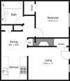 1 bedroom apartment floor plan